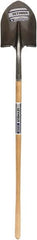 SEYMOUR-MIDWEST - 12" High x 8-3/4" Wide Round Steel Shovel - 48" Long Wood Straight Handle, Front Turned - Americas Industrial Supply