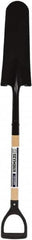 SEYMOUR-MIDWEST - 16" High x 6" Wide Round Steel Spade - 30" Long Wood D-Grip Handle, Front Turned - Americas Industrial Supply