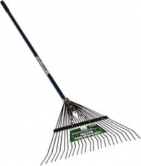 SEYMOUR-MIDWEST - Spring Brace Rake with 54" Straight Aluminum Handle - 1/2" Blade Width, 24 Tines, 13" Tine Length - Americas Industrial Supply