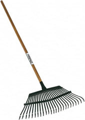 SEYMOUR-MIDWEST - Shrub Rake with 48" Straight Vinyl Coated Steel Handle - 1/2" Blade Width, 31 Tines, 7" Tine Length - Americas Industrial Supply