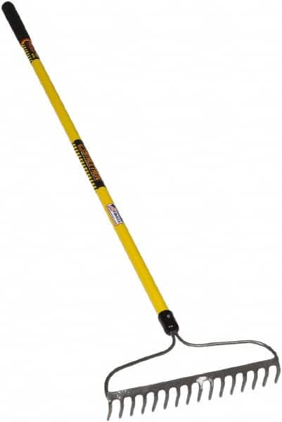 SEYMOUR-MIDWEST - Bow Rake with 60" Straight Fiberglass Handle - 1/2" Blade Width, 16 Tines, 3" Tine Length - Americas Industrial Supply