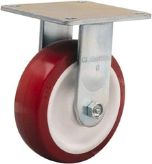 Hamilton - 6" Diam x 2" Wide x 7-1/2" OAH Top Plate Mount Rigid Caster - Polyurethane Mold on Polypropylene, 900 Lb Capacity, Straight Roller Bearing, 5 x 5-1/2" Plate - Americas Industrial Supply