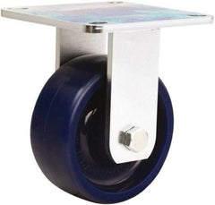 Hamilton - 5" Diam x 2" Wide x 6-1/2" OAH Top Plate Mount Rigid Caster - Polyurethane, 900 Lb Capacity, Sealed Precision Ball Bearing, 5 x 5-1/2" Plate - Americas Industrial Supply