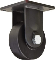 Hamilton - 8" Diam x 3" Wide x 11" OAH Top Plate Mount Rigid Caster - Nylon, 7,200 Lb Capacity, Precision Ball Bearing, 8-1/2 x 8-1/2" Plate - Americas Industrial Supply
