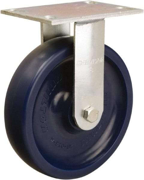 Hamilton - 8" Diam x 2" Wide x 9-1/2" OAH Top Plate Mount Rigid Caster - Polyurethane, 900 Lb Capacity, Sealed Precision Ball Bearing, 4-1/2 x 6-1/4" Plate - Americas Industrial Supply