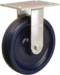 Hamilton - 8" Diam x 2" Wide x 9-1/2" OAH Top Plate Mount Rigid Caster - Polyurethane, 900 Lb Capacity, Sealed Precision Ball Bearing, 4-1/2 x 6-1/4" Plate - Americas Industrial Supply