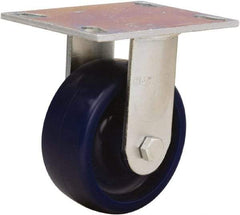 Hamilton - 5" Diam x 2" Wide x 6-1/2" OAH Top Plate Mount Rigid Caster - Polyurethane, 900 Lb Capacity, Sealed Precision Ball Bearing, 4-1/2 x 6-1/4" Plate - Americas Industrial Supply