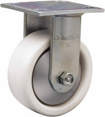 Hamilton - 5" Diam x 2" Wide x 6-1/2" OAH Top Plate Mount Rigid Caster - Polyolefin, 650 Lb Capacity, Delrin Bearing, 4 x 4-1/2" Plate - Americas Industrial Supply