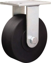 Hamilton - 8-7/8" Diam x 2-1/4" Wide x 10-15/16" OAH Top Plate Mount Rigid Caster - Iron, 2,000 Lb Capacity, Tapered Roller Bearing, 5-1/4 x 7-1/4" Plate - Americas Industrial Supply
