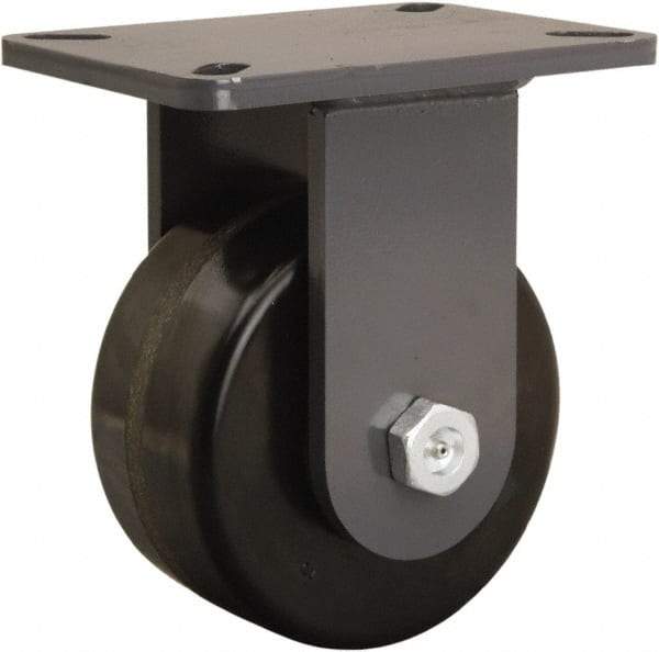 Hamilton - 6" Diam x 3" Wide x 8" OAH Top Plate Mount Rigid Caster - Phenolic, 2,000 Lb Capacity, Tapered Roller Bearing, 5-1/4 x 7-1/4" Plate - Americas Industrial Supply