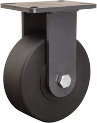 Hamilton - 10" Diam x 3" Wide x 12-1/2" OAH Top Plate Mount Rigid Caster - Nylon, 4,000 Lb Capacity, Sealed Precision Ball Bearing, 5-1/4 x 7-1/4" Plate - Americas Industrial Supply