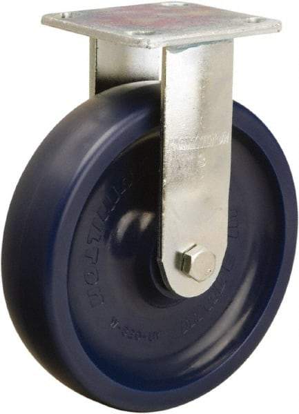 Hamilton - 8" Diam x 2" Wide x 9-1/2" OAH Top Plate Mount Rigid Caster - Polyurethane, 900 Lb Capacity, Sealed Precision Ball Bearing, 4 x 4-1/2" Plate - Americas Industrial Supply