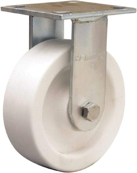 Hamilton - 6" Diam x 2" Wide x 7-1/2" OAH Top Plate Mount Rigid Caster - Polyolefin, Delrin Bearing, 4 x 4-1/2" Plate - Americas Industrial Supply