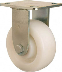 Hamilton - 5" Diam x 2" Wide x 7" OAH Top Plate Mount Rigid Caster - Nylon, 900 Lb Capacity, Sealed Precision Ball Bearing, 4 x 4-1/2" Plate - Americas Industrial Supply