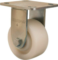 Hamilton - 4" Diam x 2" Wide x 5-5/8" OAH Top Plate Mount Rigid Caster - Nylon, 800 Lb Capacity, Sealed Precision Ball Bearing, 4 x 4-1/2" Plate - Americas Industrial Supply