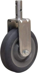 Hamilton - 5" Diam x 1-3/8" Wide x 6-1/16" OAH Stem Mount Rigid Caster - Rubber Mold on Polyolefin, 250 Lb Capacity, Precision Ball Bearing, 3/4 x 2-1/16" Octagon Stem - Americas Industrial Supply