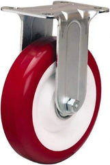 Hamilton - 5" Diam x 1-3/8" Wide x 6-1/16" OAH Top Plate Mount Rigid Caster - Polyurethane Mold on Polypropylene, 325 Lb Capacity, Sealed Precision Ball Bearing, 2-3/4 x 3-3/4" Plate - Americas Industrial Supply