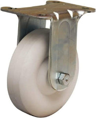 Hamilton - 4" Diam x 1-1/4" Wide x 5" OAH Top Plate Mount Rigid Caster - Polyolefin, 275 Lb Capacity, Plain Bore Bearing, 2-3/4 x 3-3/4" Plate - Americas Industrial Supply