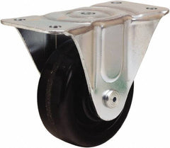Hamilton - 4" Diam x 1-1/2" Wide x 5" OAH Top Plate Mount Rigid Caster - Phenolic, 375 Lb Capacity, Straight Roller Bearing, 3 x 6-3/16" Plate - Americas Industrial Supply