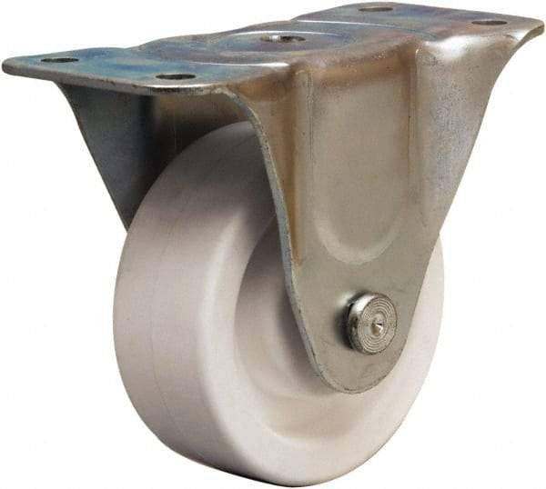 Hamilton - 4" Diam x 1-1/2" Wide x 5" OAH Top Plate Mount Rigid Caster - Polyolefin, 300 Lb Capacity, Plain Bore Bearing, 3 x 6-3/16" Plate - Americas Industrial Supply