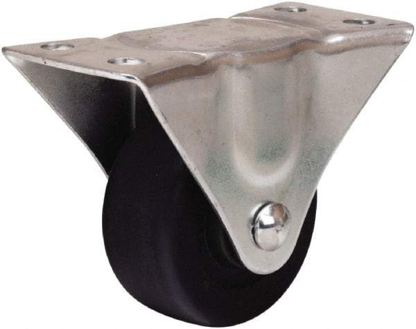 Hamilton - 2-1/2" Diam x 1-1/8" Wide x 3-1/4" OAH Top Plate Mount Rigid Caster - Hard Rubber, 120 Lb Capacity, Self-Lubricating Bearing, 2-1/4 x 4-1/2" Plate - Americas Industrial Supply