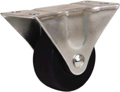 Hamilton - 2-1/2" Diam x 1-1/8" Wide x 3-1/4" OAH Top Plate Mount Rigid Caster - Hard Rubber, 175 Lb Capacity, Self-Lubricating Bearing, 2-1/4 x 4-1/2" Plate - Americas Industrial Supply