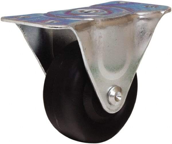 Hamilton - 3" Diam x 1-3/8" Wide x 3-3/4" OAH Top Plate Mount Rigid Caster - Polyolefin, 230 Lb Capacity, Plain Bore Bearing, 2-1/2 x 5" Plate - Americas Industrial Supply