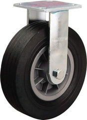 Hamilton - 8" Diam x 2-1/2" Wide, Rubber Rigid Caster - 400 Lb Capacity, Top Plate Mount, 4" x 4-1/2" Plate, Ball Bearing - Americas Industrial Supply