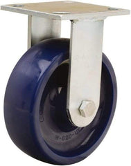 Hamilton - 4" Diam x 2" Wide x 5-5/8" OAH Top Plate Mount Rigid Caster - Polyurethane, Sealed Precision Ball Bearing, 4 x 4-1/2" Plate - Americas Industrial Supply