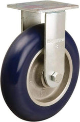 Hamilton - 8" Diam x 2" Wide x 9-1/2" OAH Top Plate Mount Rigid Caster - Polyurethane on Aluminum, 1,000 Lb Capacity, Precision Ball Bearing, 4 x 4-1/2" Plate - Americas Industrial Supply