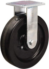 Hamilton - 8" Diam x 2" Wide x 9-1/2" OAH Top Plate Mount Rigid Caster - Phenolic, 900 Lb Capacity, Straight Roller Bearing, 4 x 4-1/2" Plate - Americas Industrial Supply