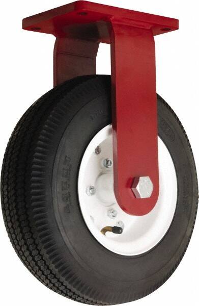 Hamilton - 12" Diam, Rubber Rigid Caster - 625 Lb Capacity, Top Plate Mount, 5-1/2" x 7-1/2" Plate, Tapered Roller Bearing - Americas Industrial Supply