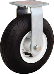 Hamilton - 8" Diam, Rubber Rigid Caster - 330 Lb Capacity, Top Plate Mount, 4" x 4-1/2" Plate, Straight Roller Bearing - Americas Industrial Supply