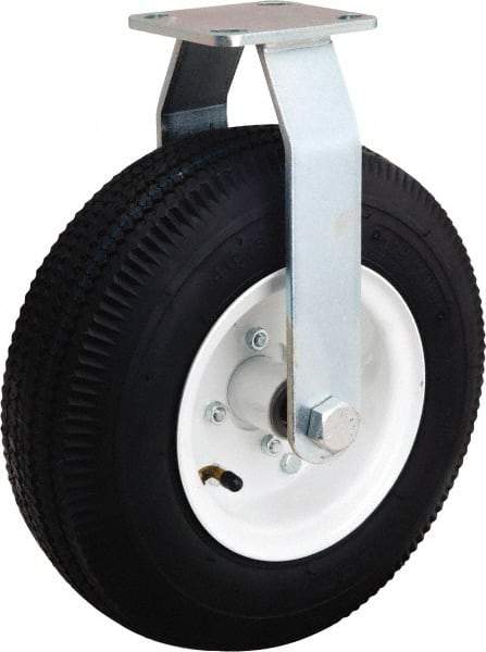 Hamilton - 12" Diam, Rubber Rigid Caster - 625 Lb Capacity, Top Plate Mount, 4" x 4-1/2" Plate, Straight Roller Bearing - Americas Industrial Supply