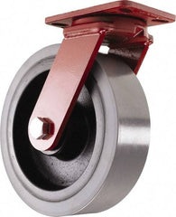 Hamilton - 10" Diam x 3" Wide x 11-1/2" OAH Top Plate Mount Swivel Caster - Polyurethane, 3,200 Lb Capacity, Sealed Precision Ball Bearing, 4-1/2 x 6-1/2" Plate - Americas Industrial Supply