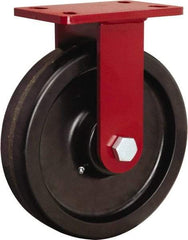 Hamilton - 10" Diam x 2-1/2" Wide x 11-1/2" OAH Top Plate Mount Rigid Caster - Phenolic, 2,200 Lb Capacity, Straight Roller Bearing, 5 x 7" Plate - Americas Industrial Supply
