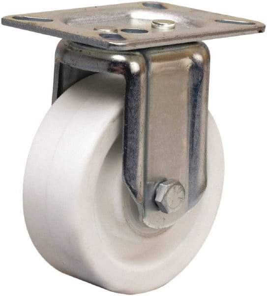 Hamilton - 4" Diam x 1-1/2" Wide x 5-1/16" OAH Top Plate Mount Rigid Caster - Polyolefin, 400 Lb Capacity, Plain Bore Bearing, 3-1/8 x 4-1/8" Plate - Americas Industrial Supply
