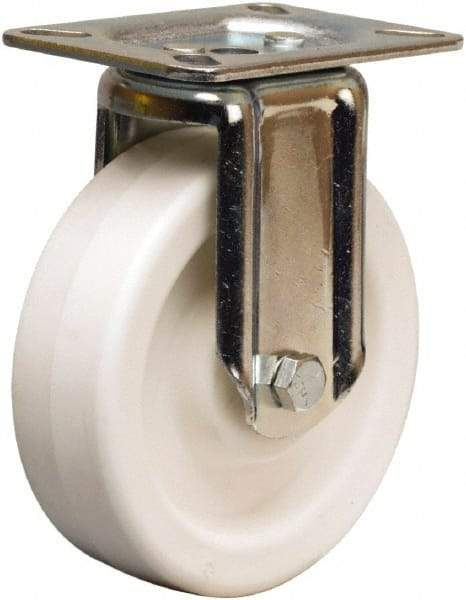 Hamilton - 5" Diam x 1-1/2" Wide x 6-1/16" OAH Top Plate Mount Rigid Caster - Polyolefin, 400 Lb Capacity, Plain Bore Bearing, 3-1/8 x 4-1/8" Plate - Americas Industrial Supply