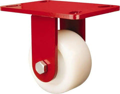 Hamilton - 4" Diam x 2" Wide x 5-5/8" OAH Top Plate Mount Rigid Caster - Nylon, 800 Lb Capacity, Sealed Precision Ball Bearing, 4-1/2 x 6-1/2" Plate - Americas Industrial Supply