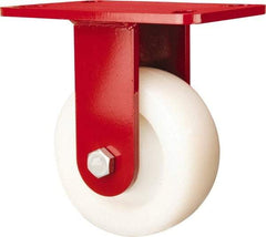 Hamilton - 5" Diam x 2" Wide x 6-1/2" OAH Top Plate Mount Rigid Caster - Nylon, 900 Lb Capacity, Sealed Precision Ball Bearing, 4 x 5" Plate - Americas Industrial Supply