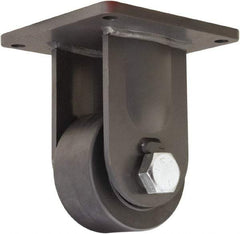 Hamilton - 6" Diam x 3" Wide x 10" OAH Top Plate Mount Rigid Caster - Nylon, 5,400 Lb Capacity, Precision Ball Bearing, 8-1/2 x 8-1/2" Plate - Americas Industrial Supply