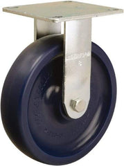 Hamilton - 8" Diam x 2" Wide x 9-1/2" OAH Top Plate Mount Rigid Caster - Polyurethane, 1,000 Lb Capacity, Sealed Precision Ball Bearing, 5 x 5-1/2" Plate - Americas Industrial Supply