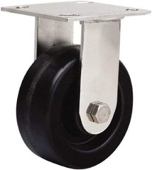 Hamilton - 5" Diam x 2" Wide x 6-1/2" OAH Top Plate Mount Rigid Caster - Phenolic, 800 Lb Capacity, Delrin Bearing, 3-3/4 x 4-1/2" Plate - Americas Industrial Supply