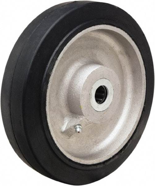 Hamilton - 8 Inch Diameter x 2 Inch Wide, Rubber on Aluminum Caster Wheel - 500 Lb. Capacity, 2-1/4 Inch Hub Length, 3/4 Inch Axle Diameter, Straight Roller Bearing - Americas Industrial Supply