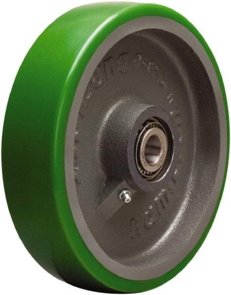 Hamilton - 8 Inch Diameter x 2 Inch Wide, Polyurethane on Cast Iron Caster Wheel - 1,500 Lb. Capacity, 2-1/4 Inch Hub Length, 3/4 Inch Axle Diameter, Tapered Roller Bearing - Americas Industrial Supply