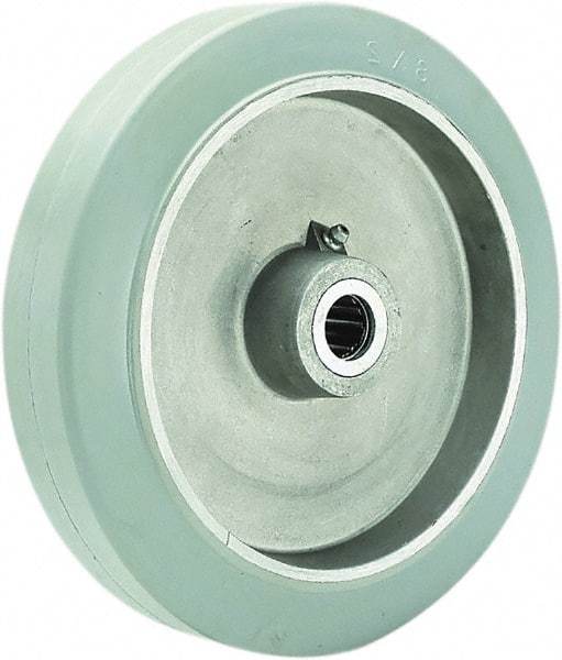 Hamilton - 8 Inch Diameter x 2 Inch Wide, Rubber on Aluminum Caster Wheel - 500 Lb. Capacity, 2-1/4 Inch Hub Length, 5/8 Inch Axle Diameter, Straight Roller Bearing - Americas Industrial Supply