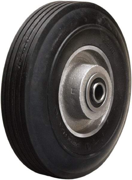 Hamilton - 6 Inch Diameter x 2 Inch Wide, Rubber on Aluminum Caster Wheel - 300 Lb. Capacity, 2-1/4 Inch Hub Length, 1/2 Inch Axle Diameter, Precision Ball Bearing - Americas Industrial Supply