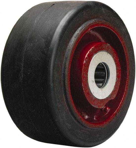 Hamilton - 6 Inch Diameter x 3 Inch Wide, Rubber on Cast Iron Caster Wheel - 680 Lb. Capacity, 3-1/4 Inch Hub Length, 1 Inch Axle Diameter, Straight Roller Bearing - Americas Industrial Supply