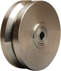 Hamilton - 6 Inch Diameter x 2 Inch Wide, Stainless Steel Caster Wheel - 1,200 Lb. Capacity, 2-1/2 Inch Hub Length, 1/2 Inch Axle Diameter, Stainless Steel Precision Ball Bearing - Americas Industrial Supply