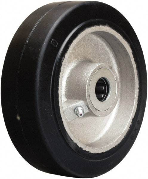 Hamilton - 6 Inch Diameter x 2 Inch Wide, Rubber on Aluminum Caster Wheel - 410 Lb. Capacity, 2-1/4 Inch Hub Length, 3/4 Inch Axle Diameter, Straight Roller Bearing - Americas Industrial Supply